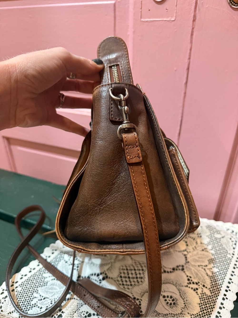 Old Trend Pansy mini satchel bag dark brown leather - Picture 5 of 9